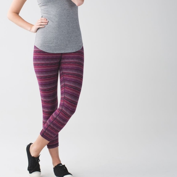 lululemon athletica Pants - lululemon athletica Purple Striped Performance Leggings